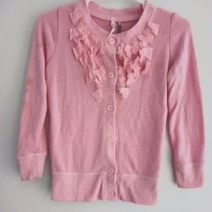 Poof Girls EUC Beautiful Pink Toddler Girls Button up Cardigan Sweater Size 2T